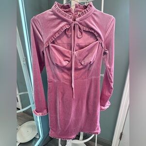 Pink Velvet  Dress with Matching Shrug – Y2K Coquette